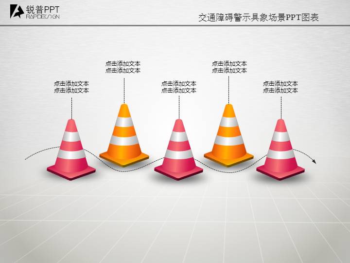 交通障碍警示具象场景PPT图表