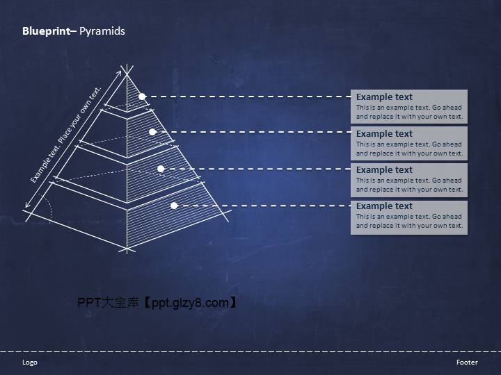 手绘金字塔图示PPT图表