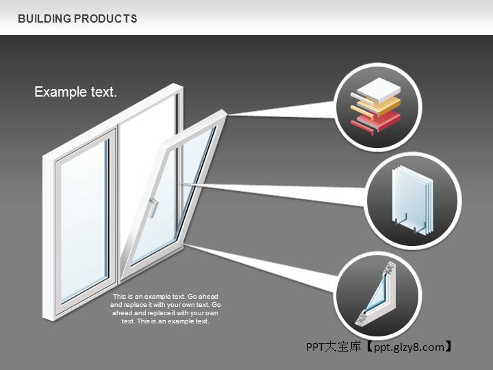门窗玻璃建筑耗材PPT图表