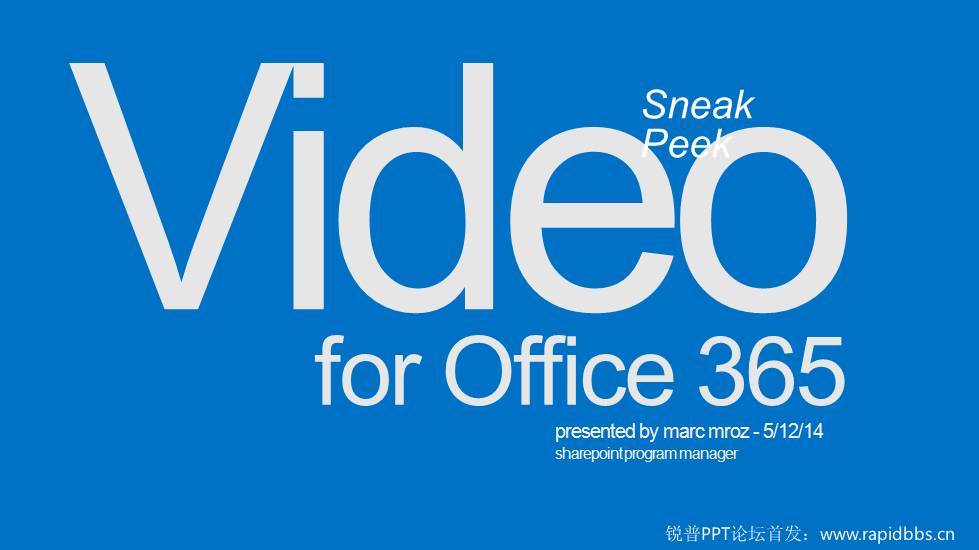 Video for office 365微软官方PPT作品