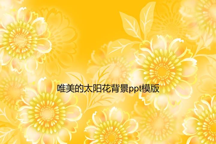灿烂的太阳花景色背景PPT模板
