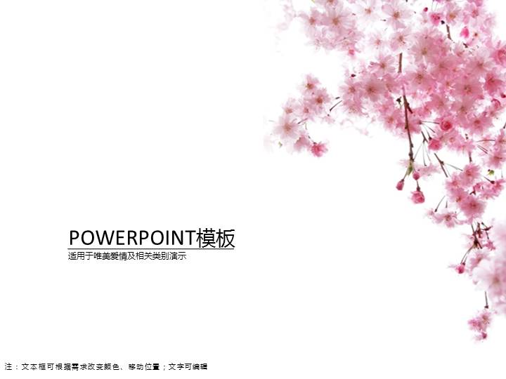 粉色樱花郊游PPT模板