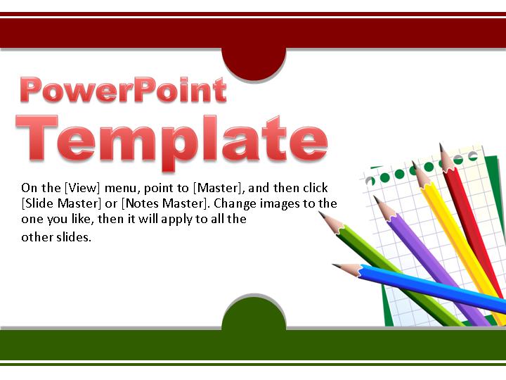 彩色铅笔教育主题PPT模板