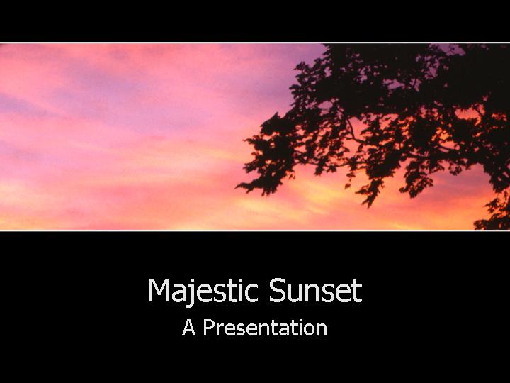 幻灯片模版majestic sunset PPT模板