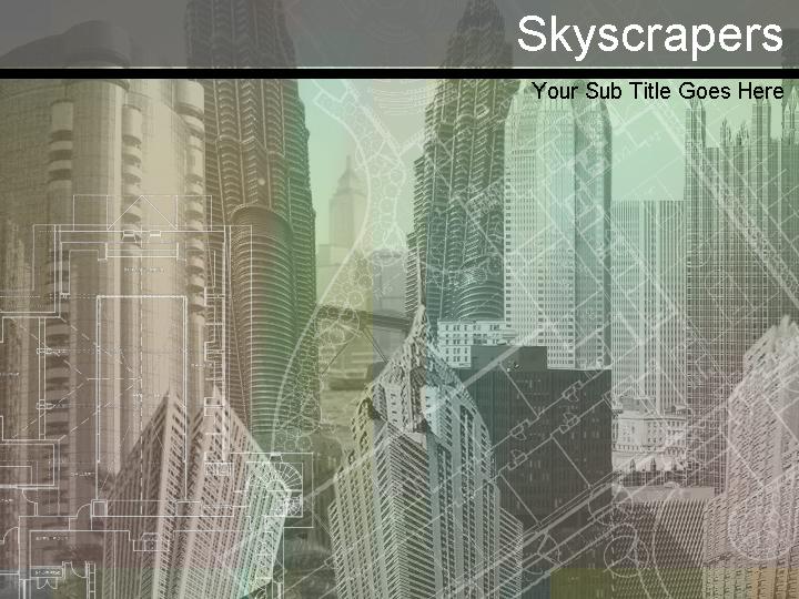 Powerpoint模板skyscrapersPPT模板