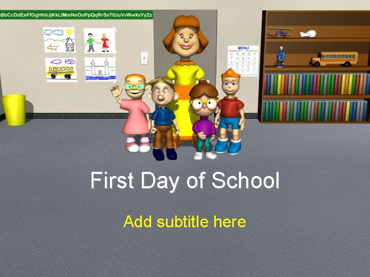 幻灯片母版first day of schoolPPT模板