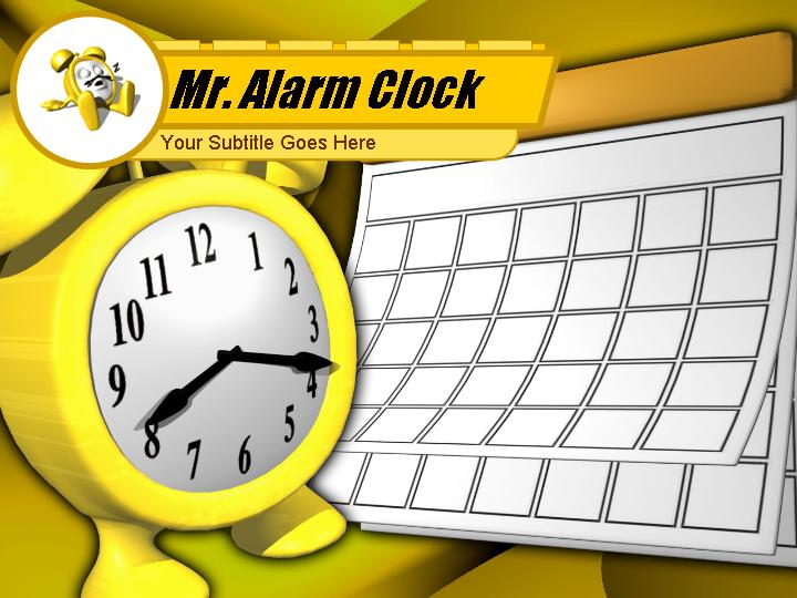 幻灯片母版mr alarm clockPPT模板